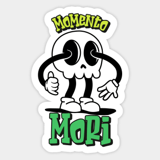 Stoic “Momento Mori” Cartoon Skull Sticker